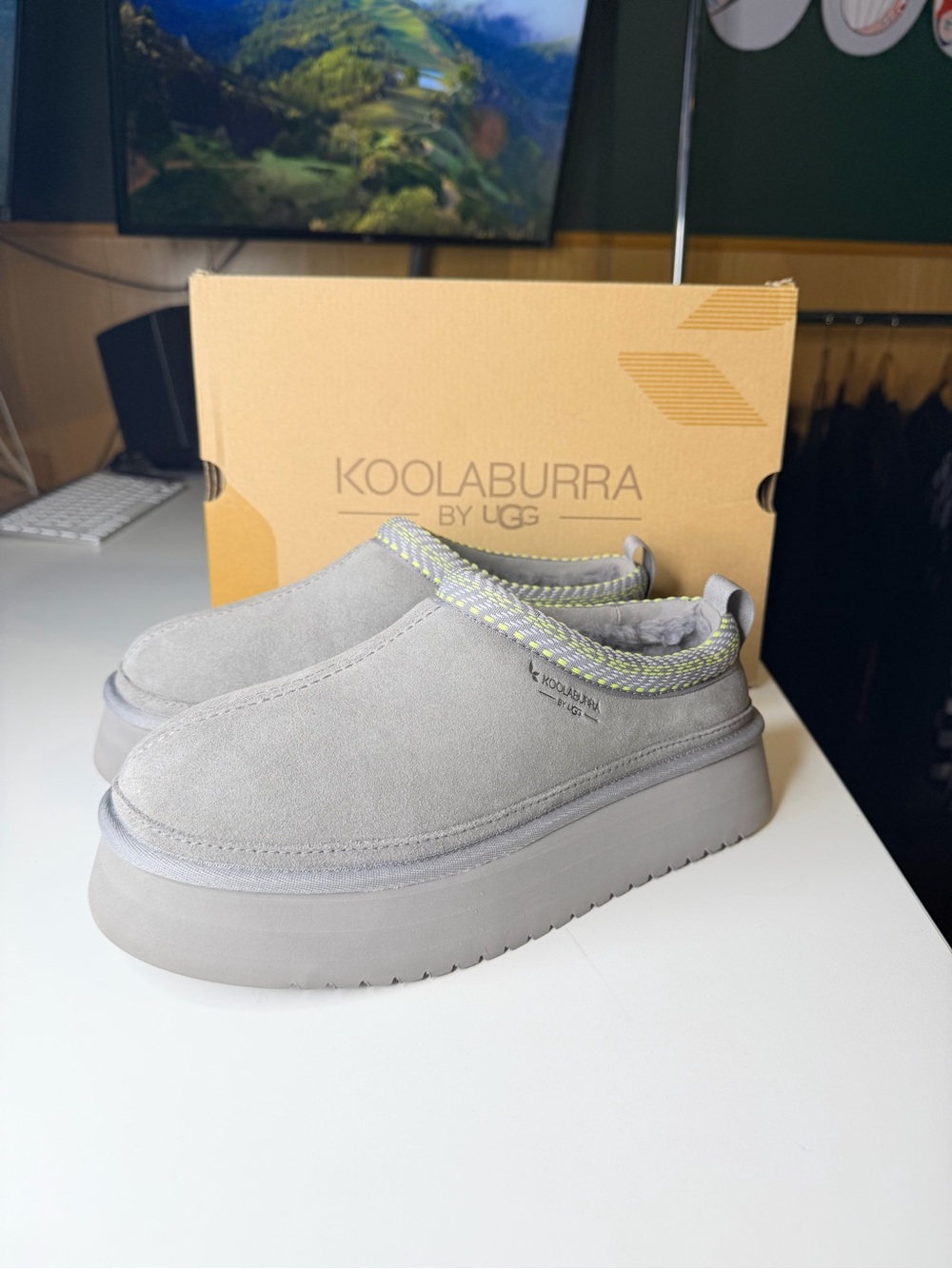 New UGG Koolaburra Burree Platform Women’s Gray Slipper